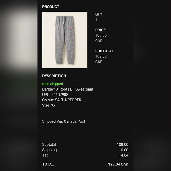 Barbie x Roots BF Sweatpants - Picture 4 of 4